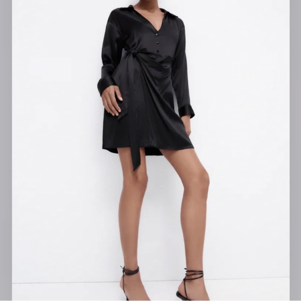 Zara Black Shirt Dress